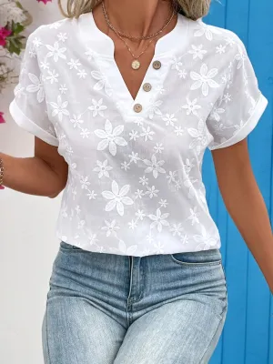 Sofia ™  | Floral V-Neck Batwing Blouse