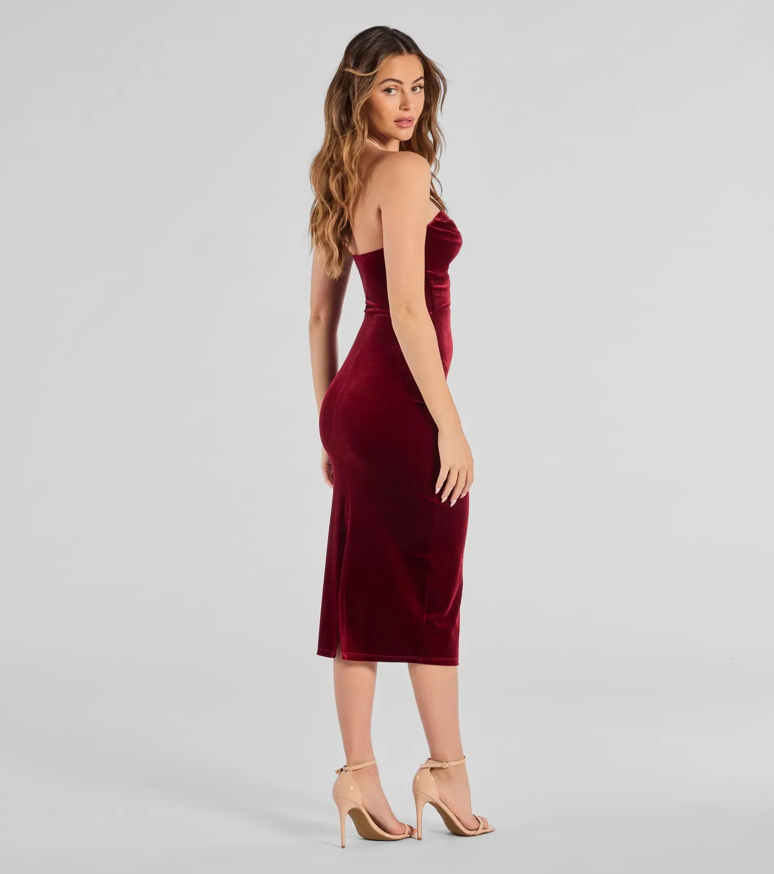 Sophisticated Enchantment Velvet Midi Dress