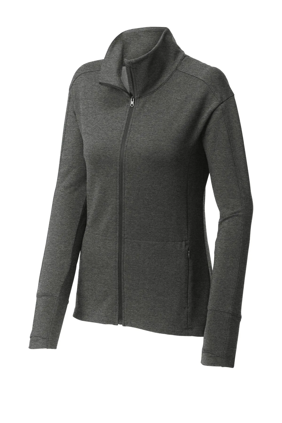 Sport-Tek Women's Sport-Wick Flex Fleece Full-Zip. LST560 Dark Grey Heather