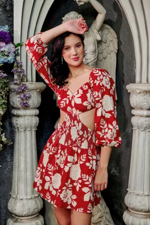 Spring desire - red cut out skater dress