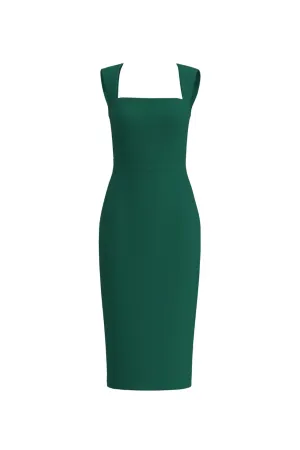 SQUARE NECKLINE IN DARK GREEN