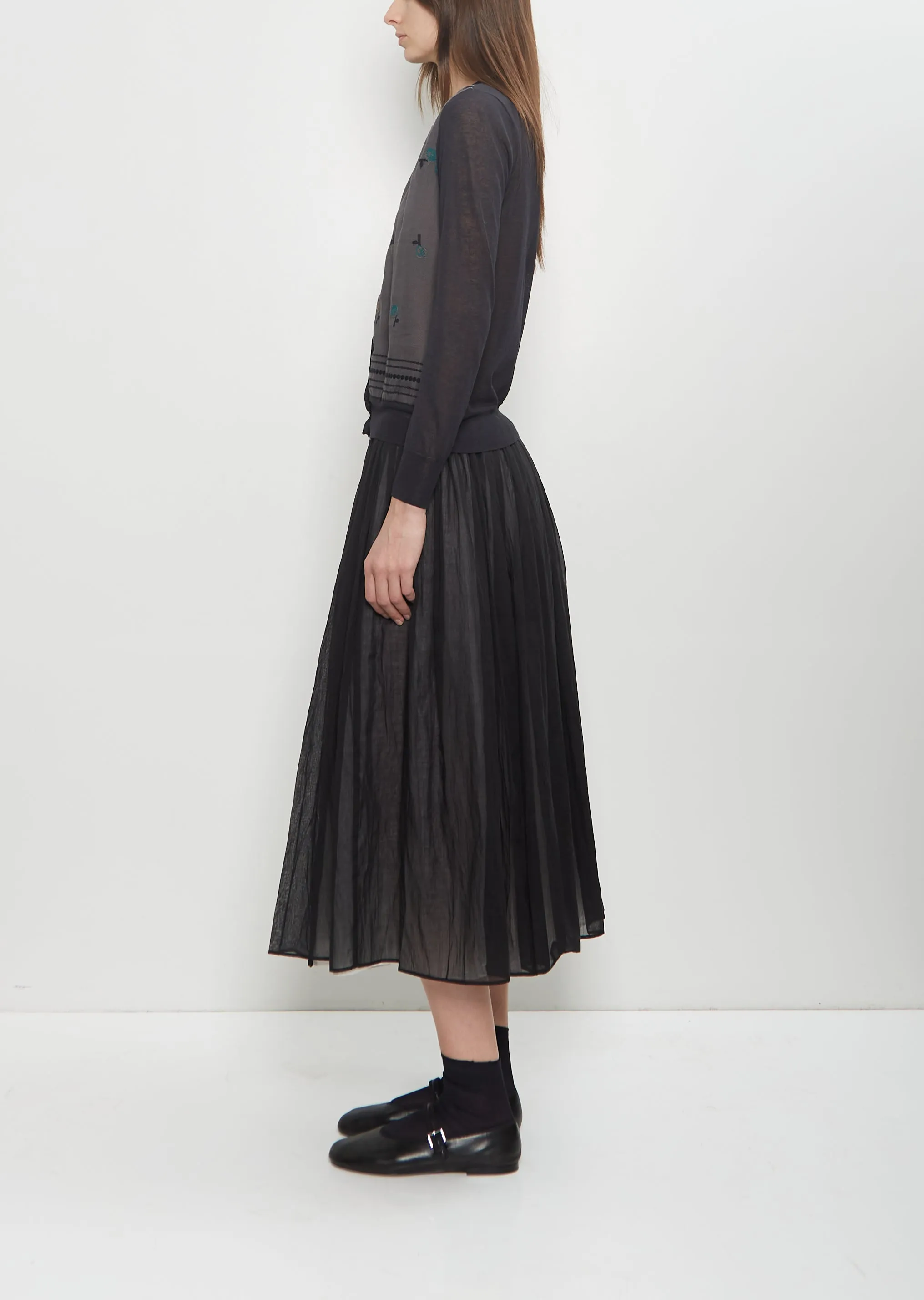 Stretch Cotton Cardigan — Charcoal