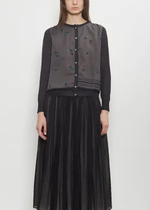 Stretch Cotton Cardigan — Charcoal