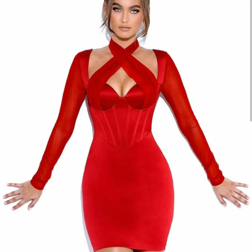 Stretch Satin Mini Dress