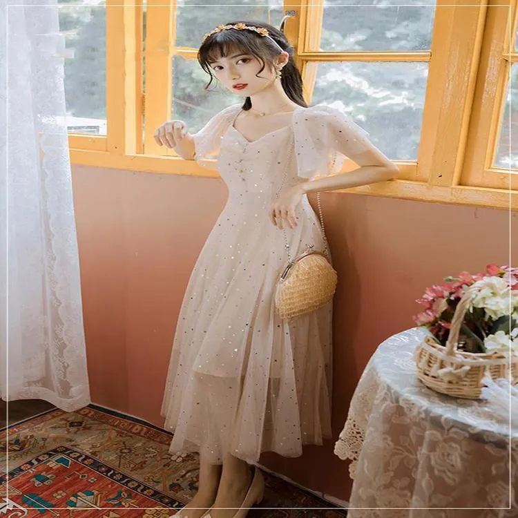 Summer Super Fairy Dress Fairy Long Skirt Mesh Chiffon Palace Can Be Sweet and Salt Princess Dress Gentle