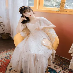 Summer Super Fairy Dress Fairy Long Skirt Mesh Chiffon Palace Can Be Sweet and Salt Princess Dress Gentle