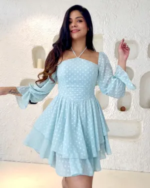 Summer version skater dress in blue