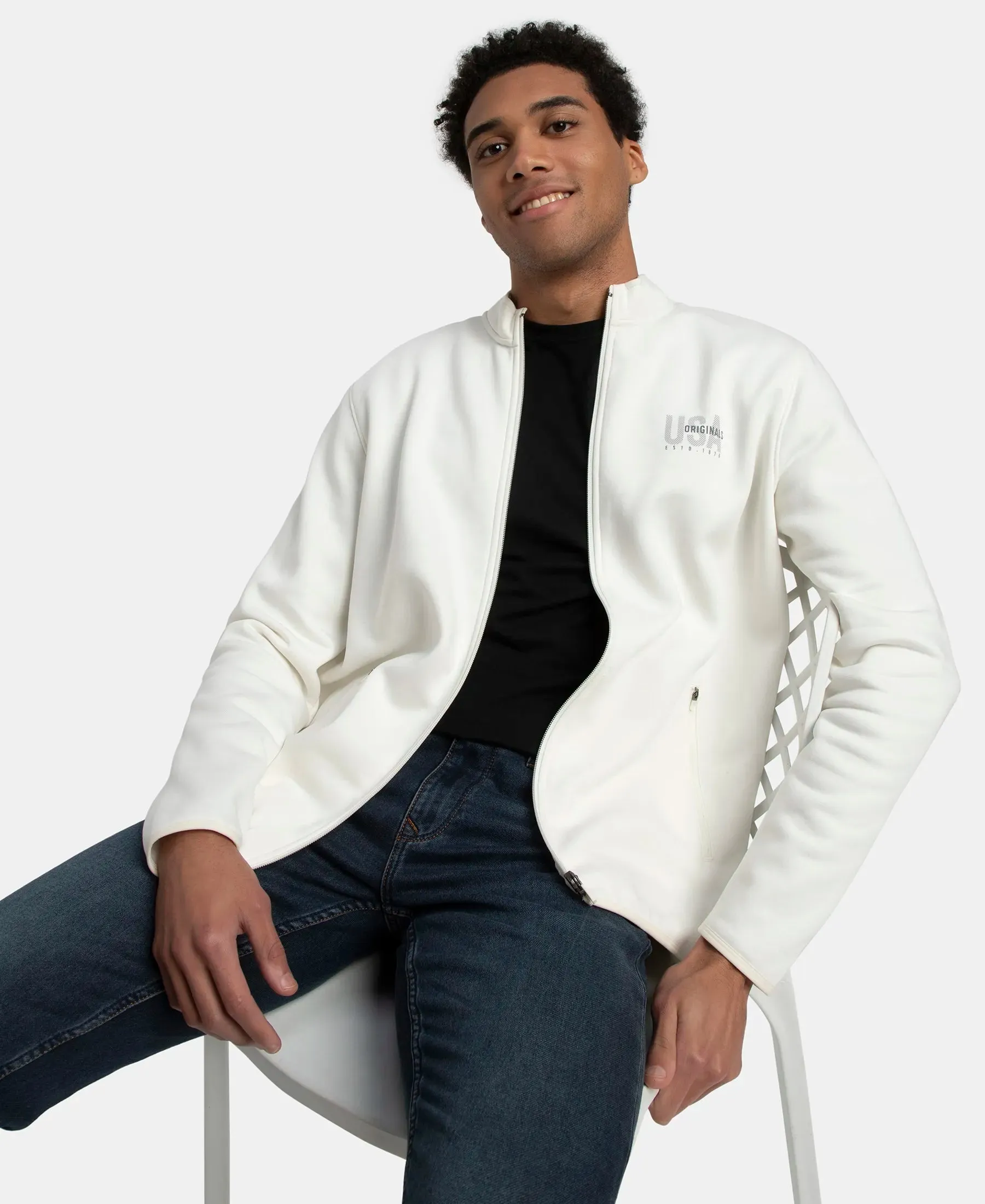 Super Combed Cotton Rich Fleece Jacket with StayWarm Technology - Cannoli Cream