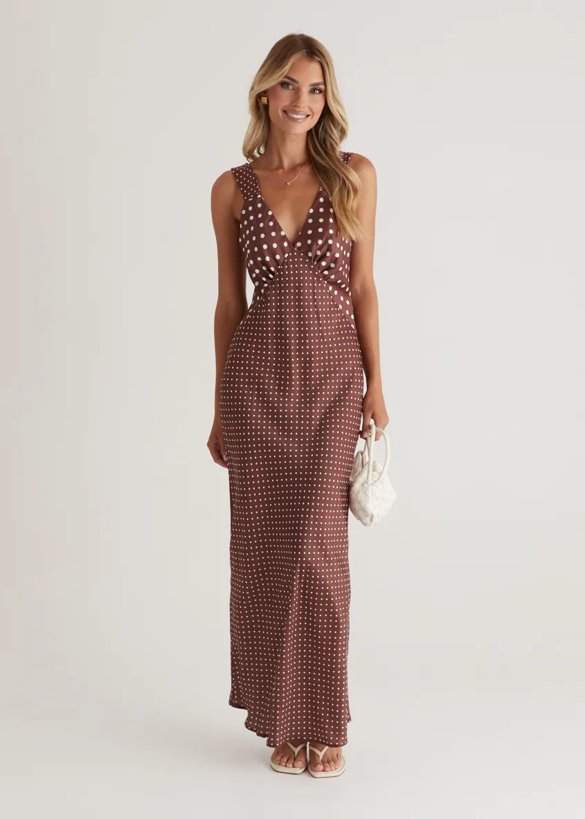 Taleena Maxi Dress - Chocolate Spot