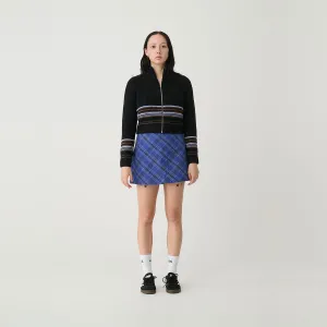 Tartan Plaid Mini Skirt - Cobalt