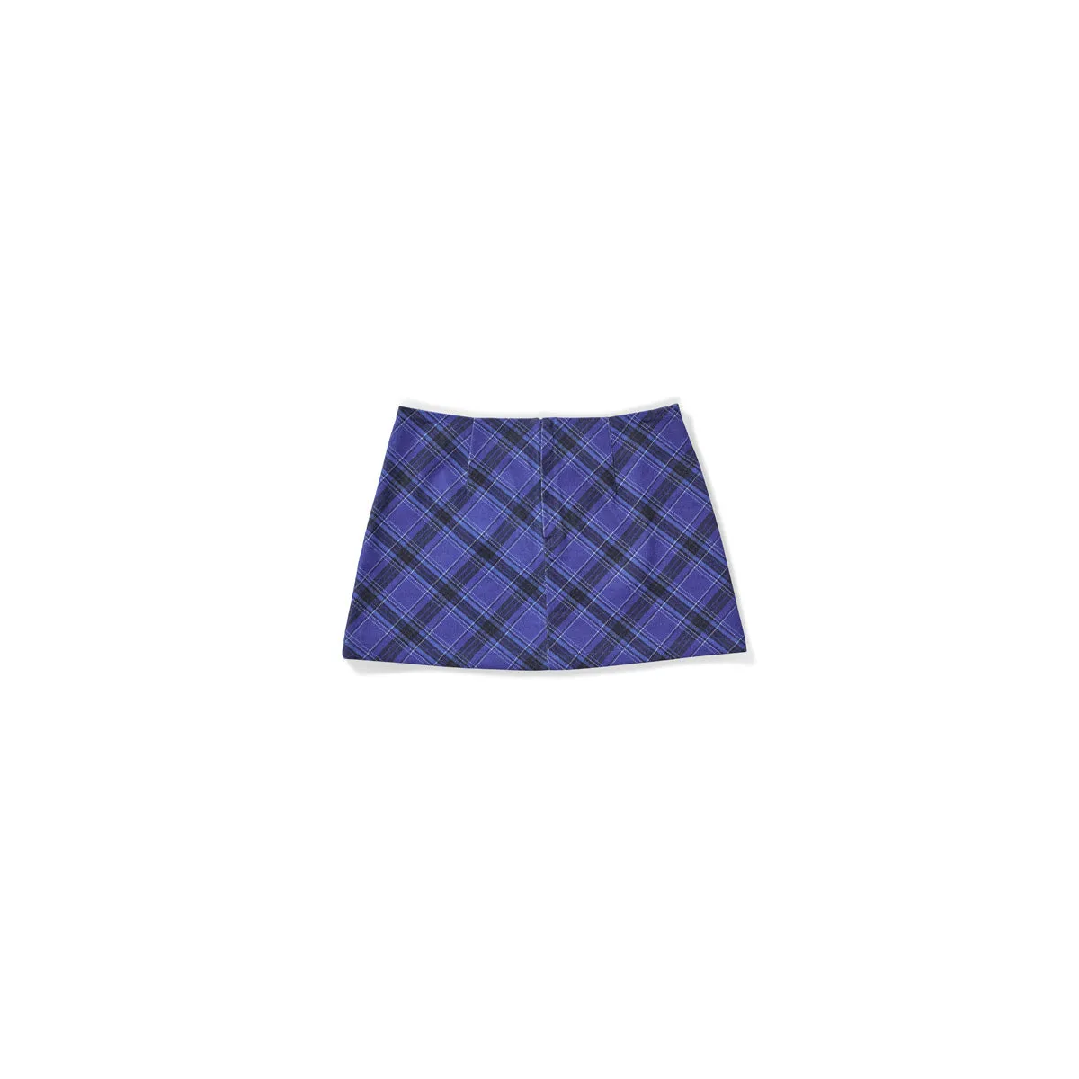 Tartan Plaid Mini Skirt - Cobalt