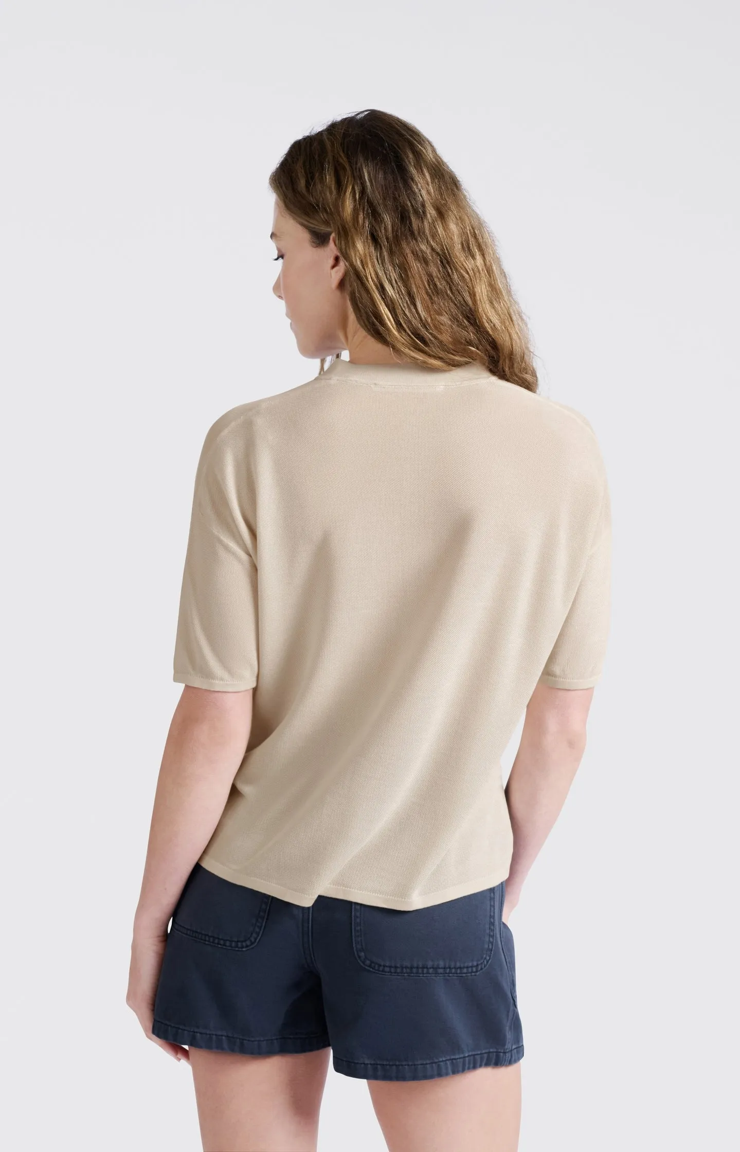 Textured cardigan with short sleeves