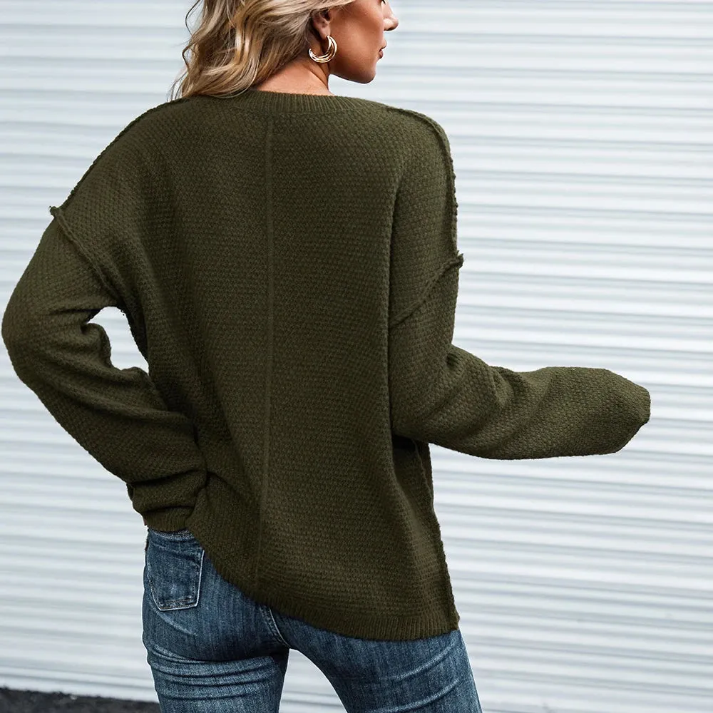 Textured Half-Button Sweater