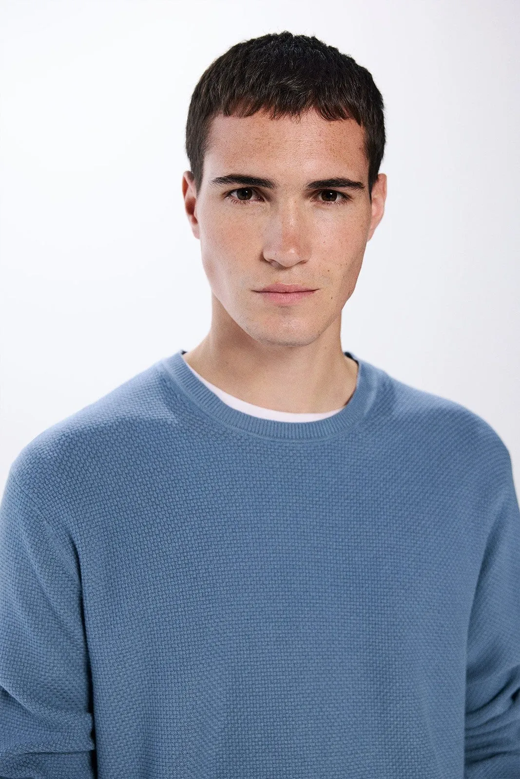 Textured Jumper - Blue