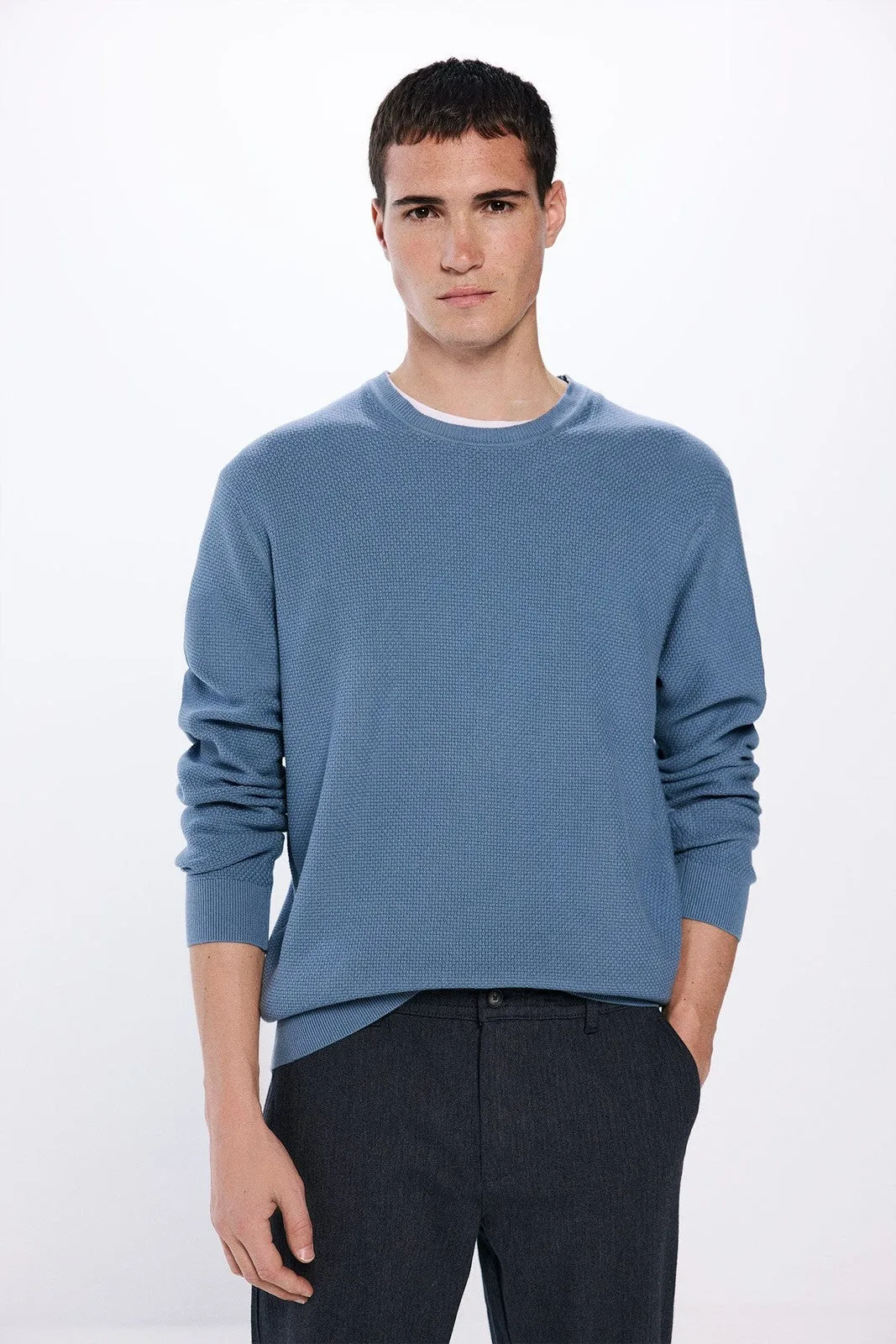 Textured Jumper - Blue