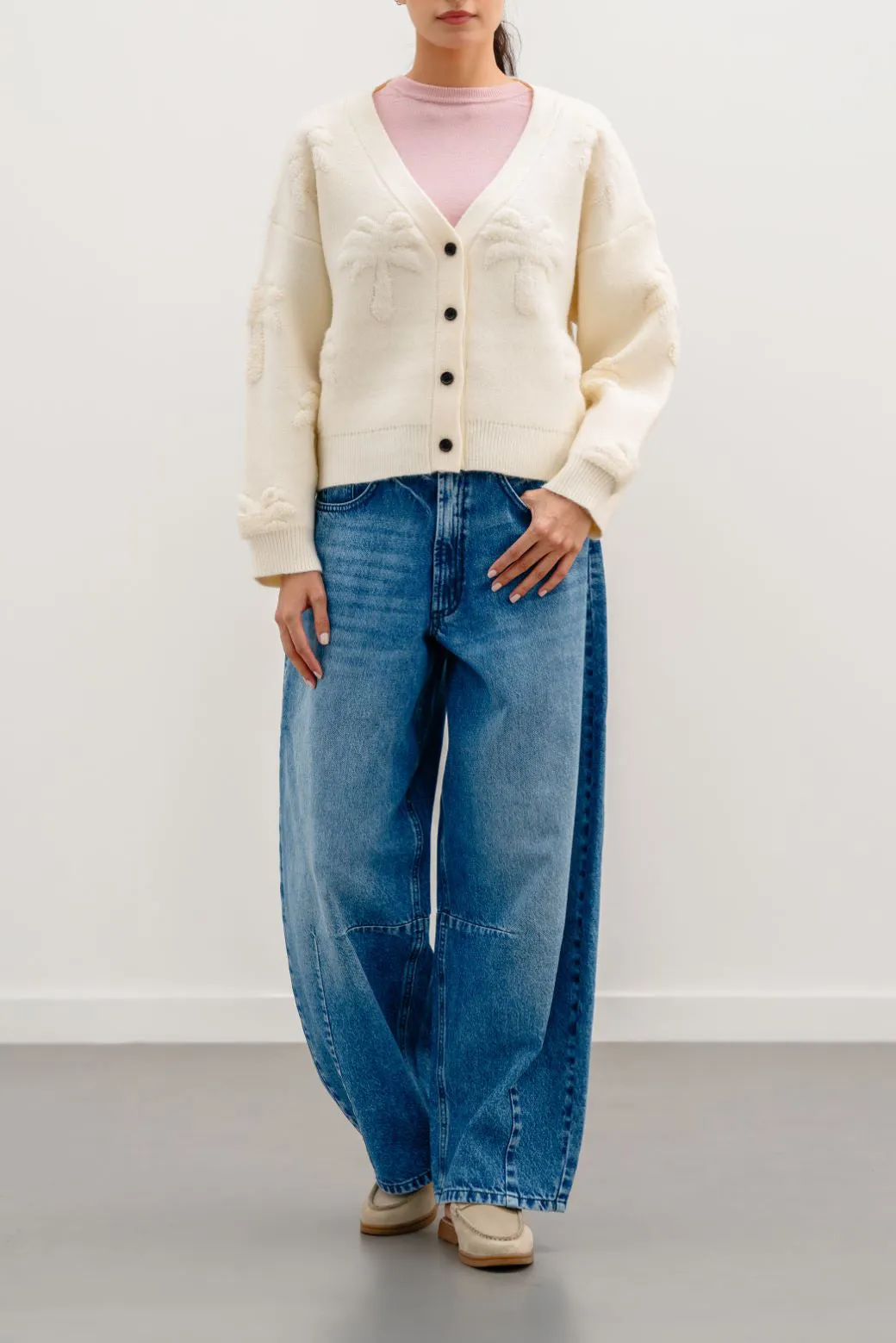 TEXTURED PALM CARDIGAN