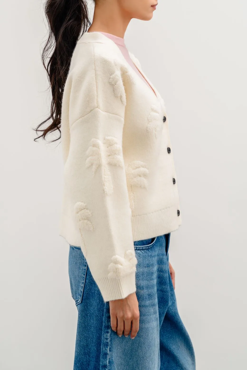 TEXTURED PALM CARDIGAN