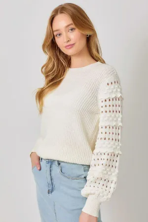 TEXTURED SLEEVE SWEATER