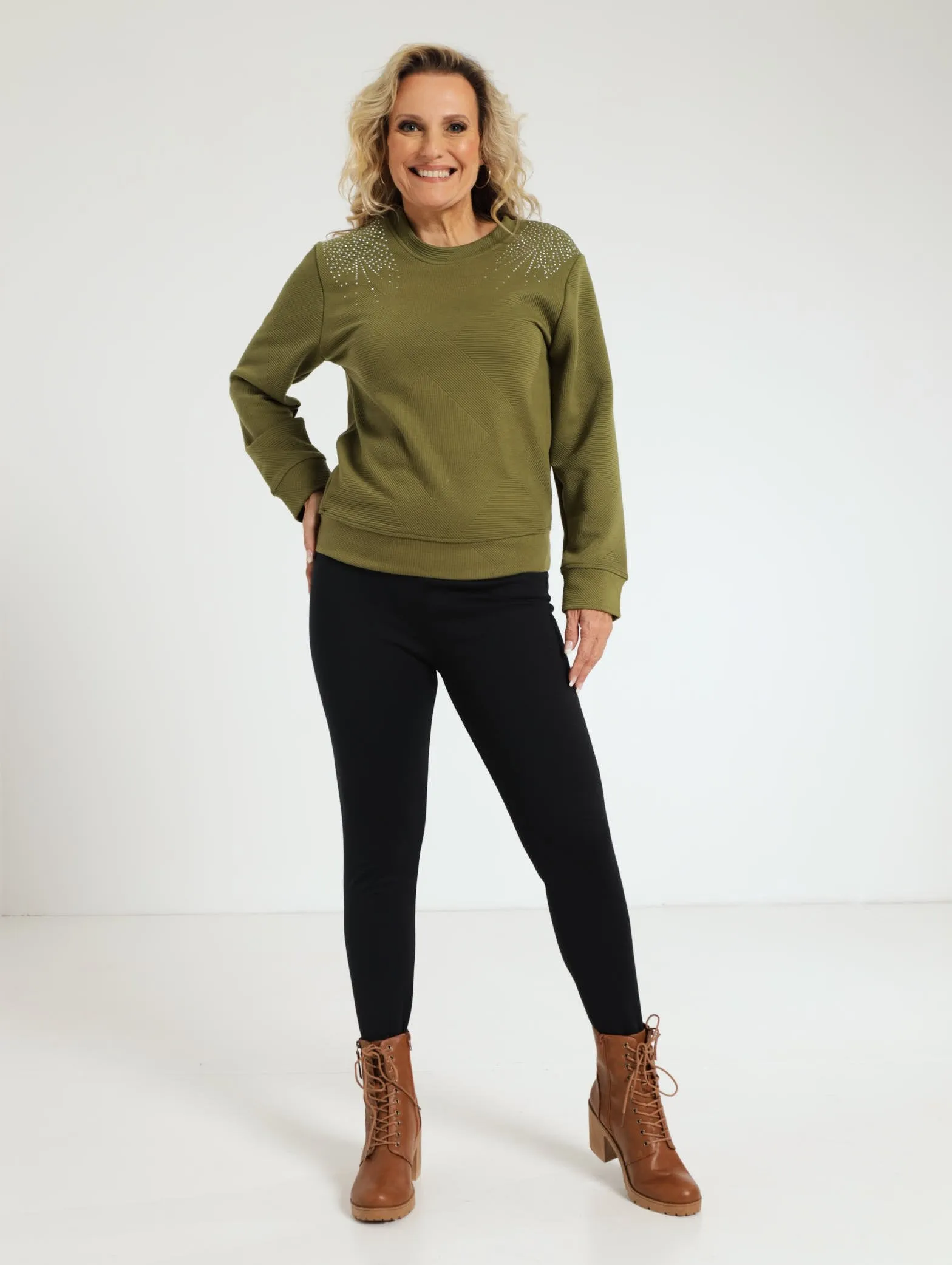 Textured Sweatshirt - Fatigue
