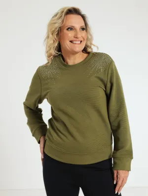 Textured Sweatshirt - Fatigue