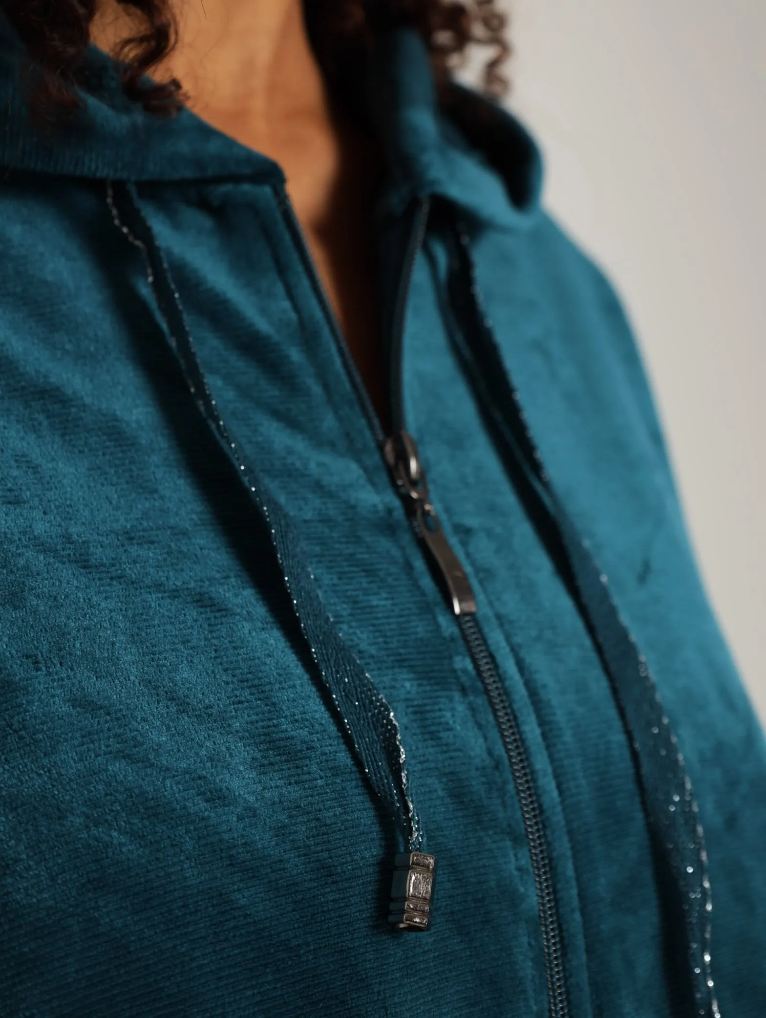 Textured Zip Through - Blue