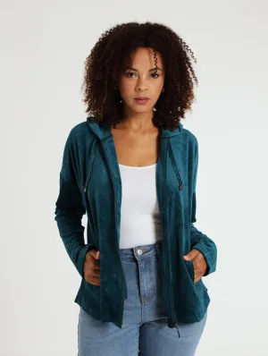 Textured Zip Through - Blue