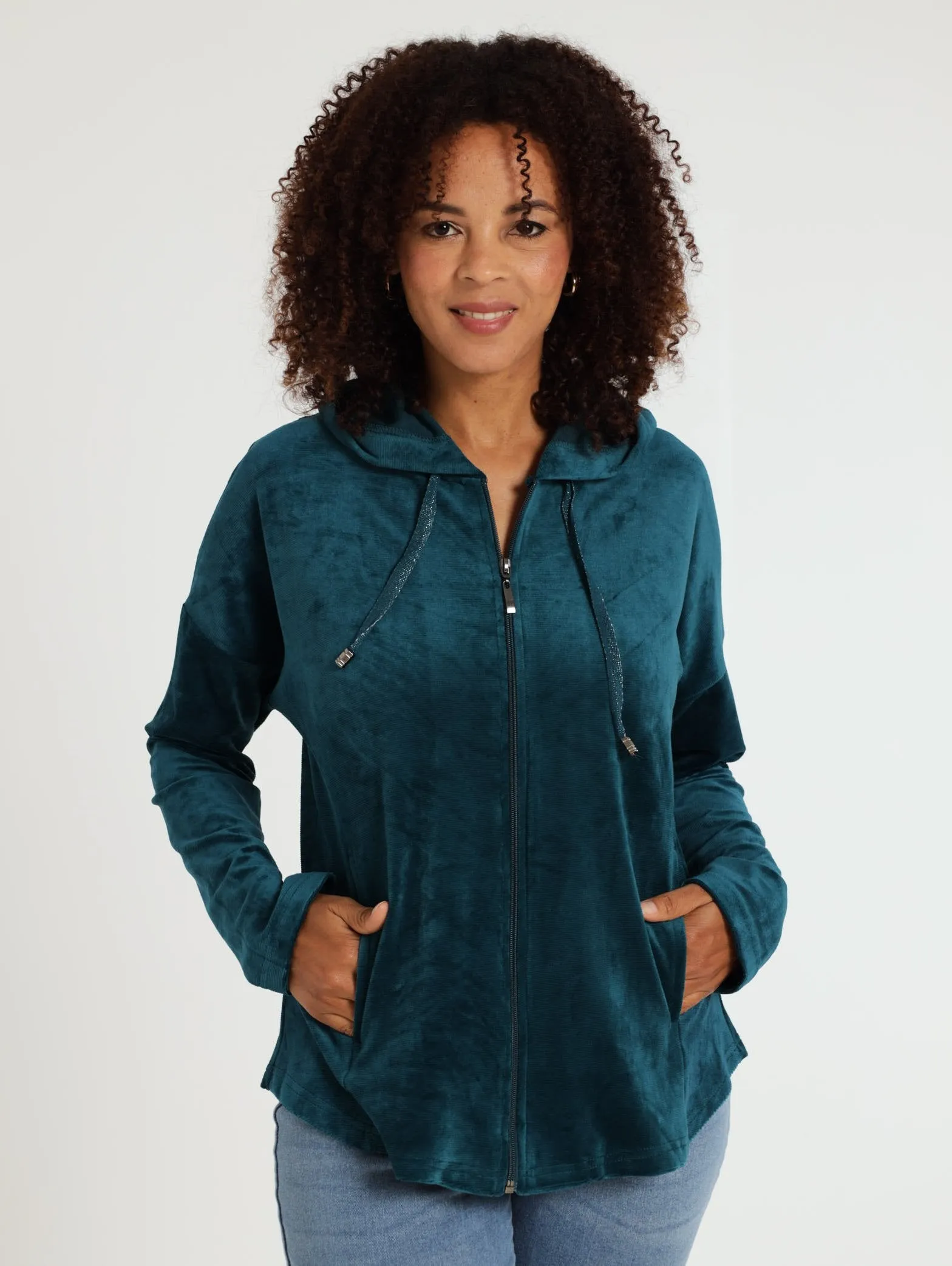 Textured Zip Through - Blue