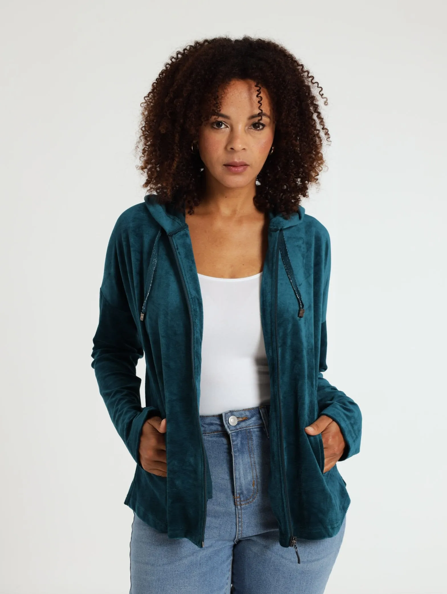 Textured Zip Through - Blue