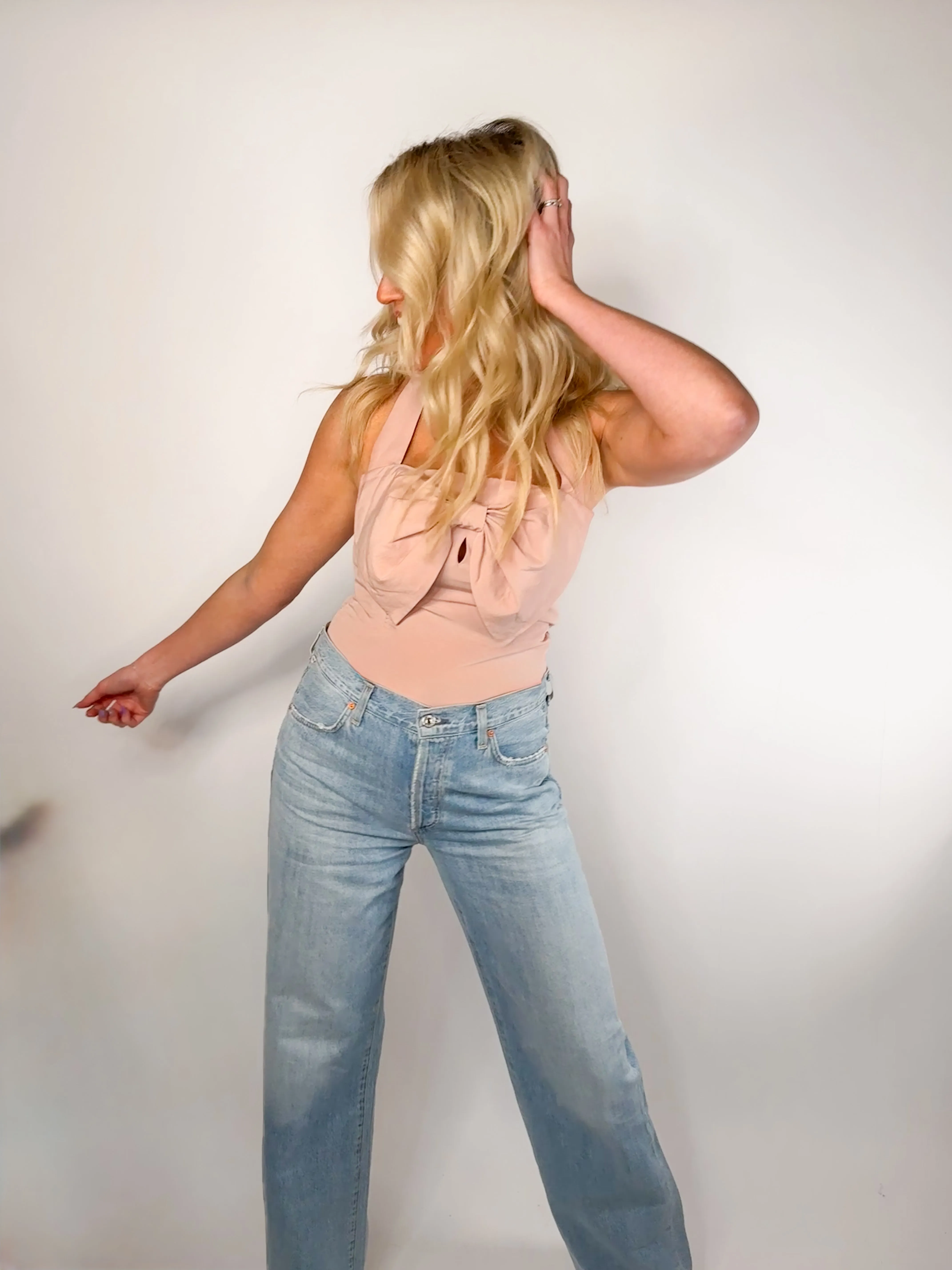 The Blush Bow Halter Top