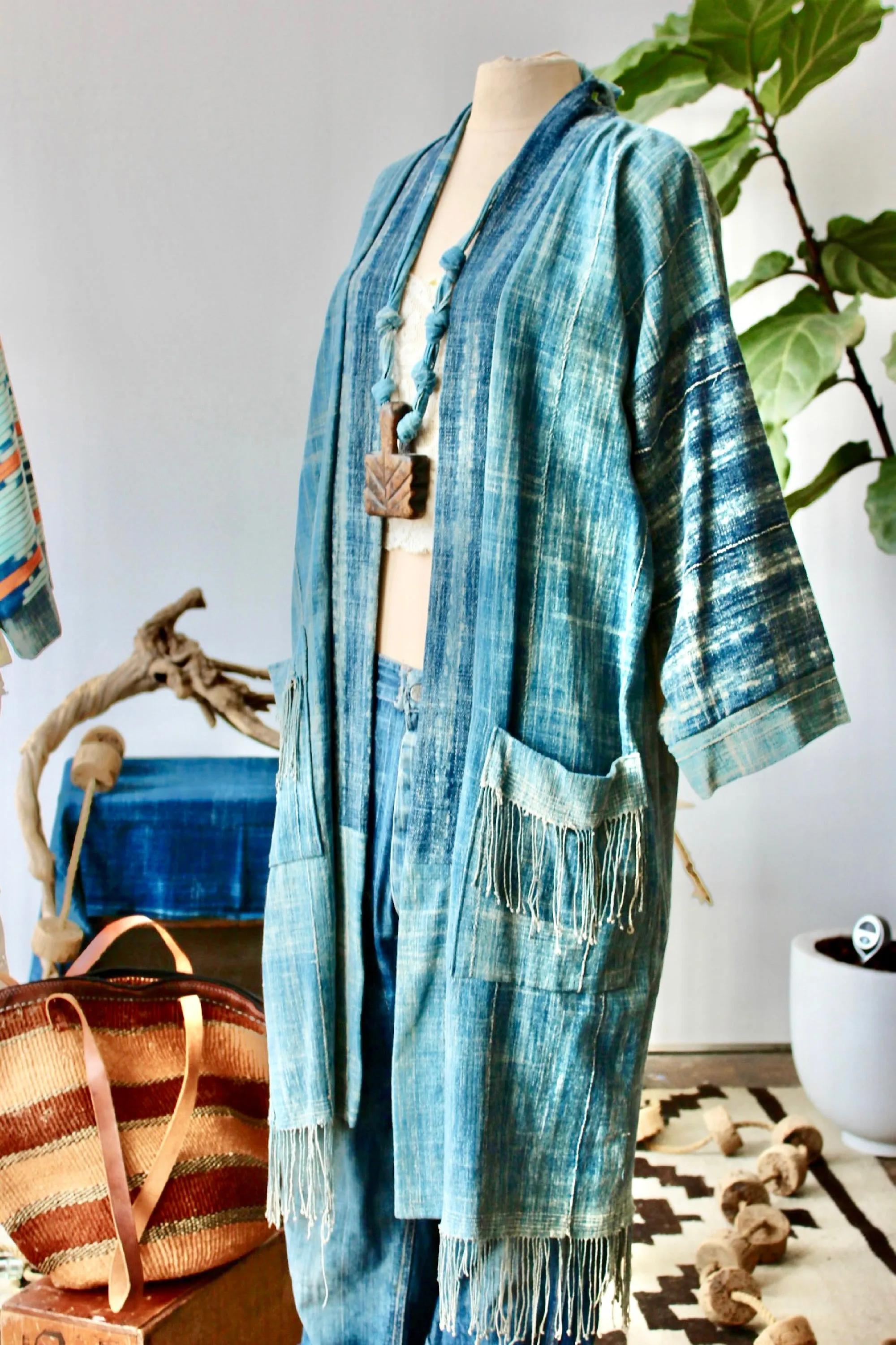 The Highlands Foundry Indigo Solid Mossi Duster THF11