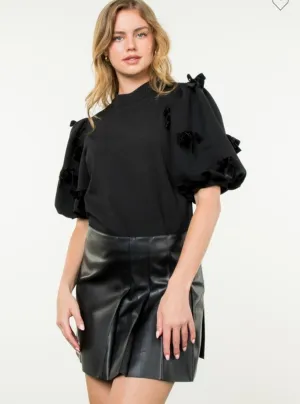 THML Black Bow Blouse
