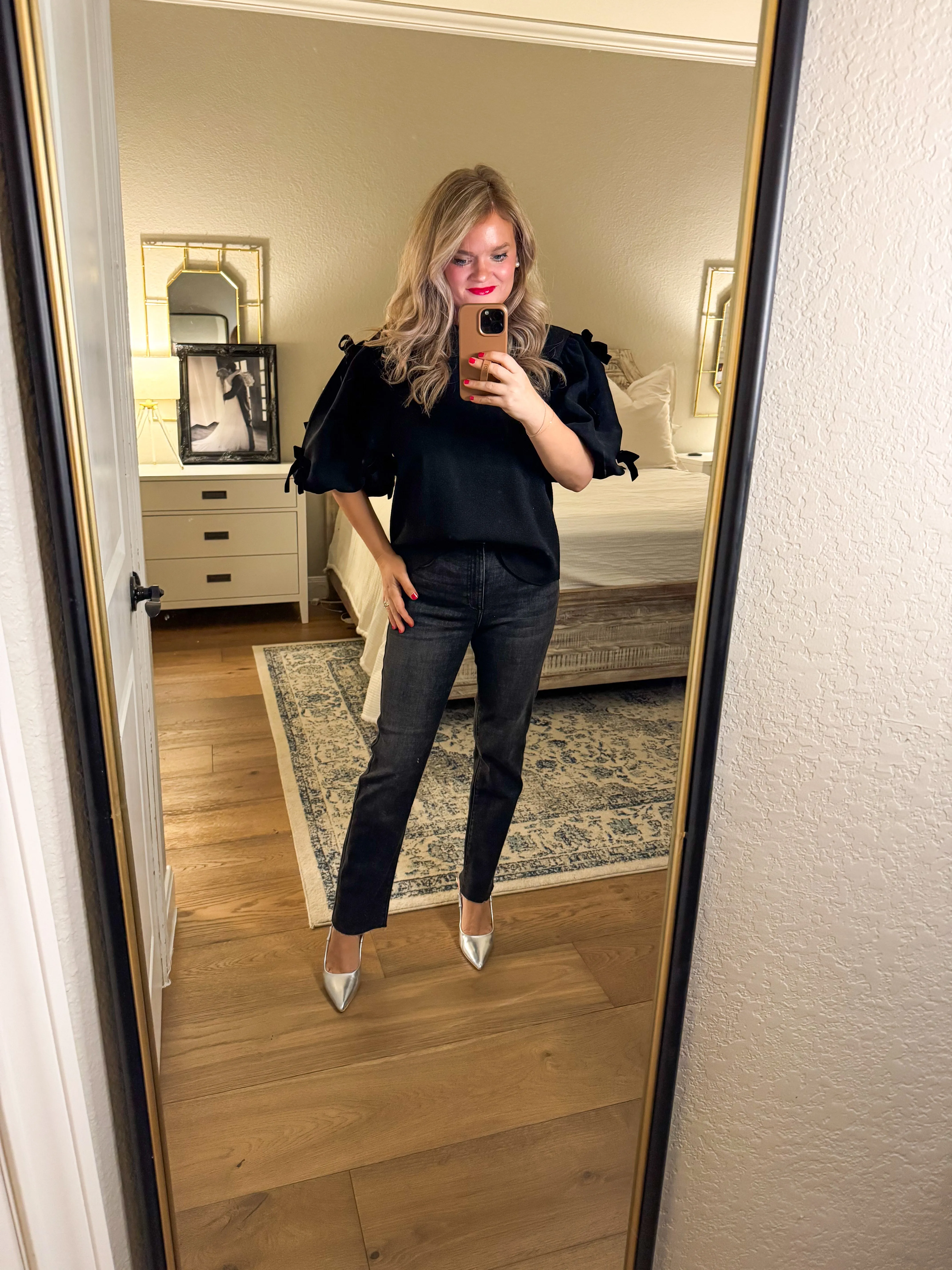 THML Black Bow Blouse