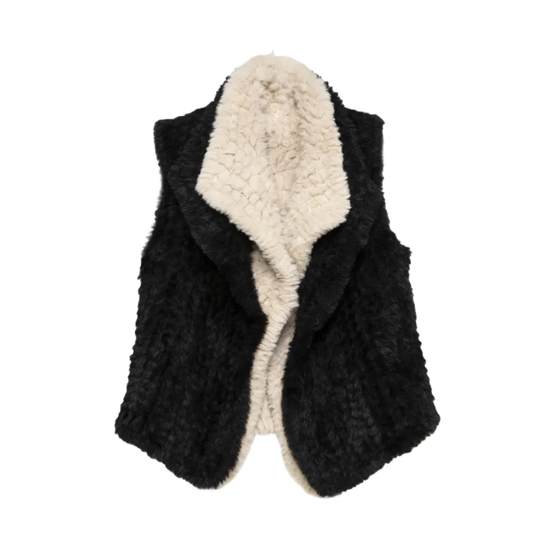 THSP1061: Ivory: Plush Faux Fur Vest