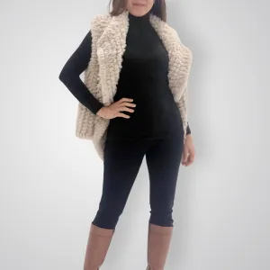 THSP1061: Ivory: Plush Faux Fur Vest