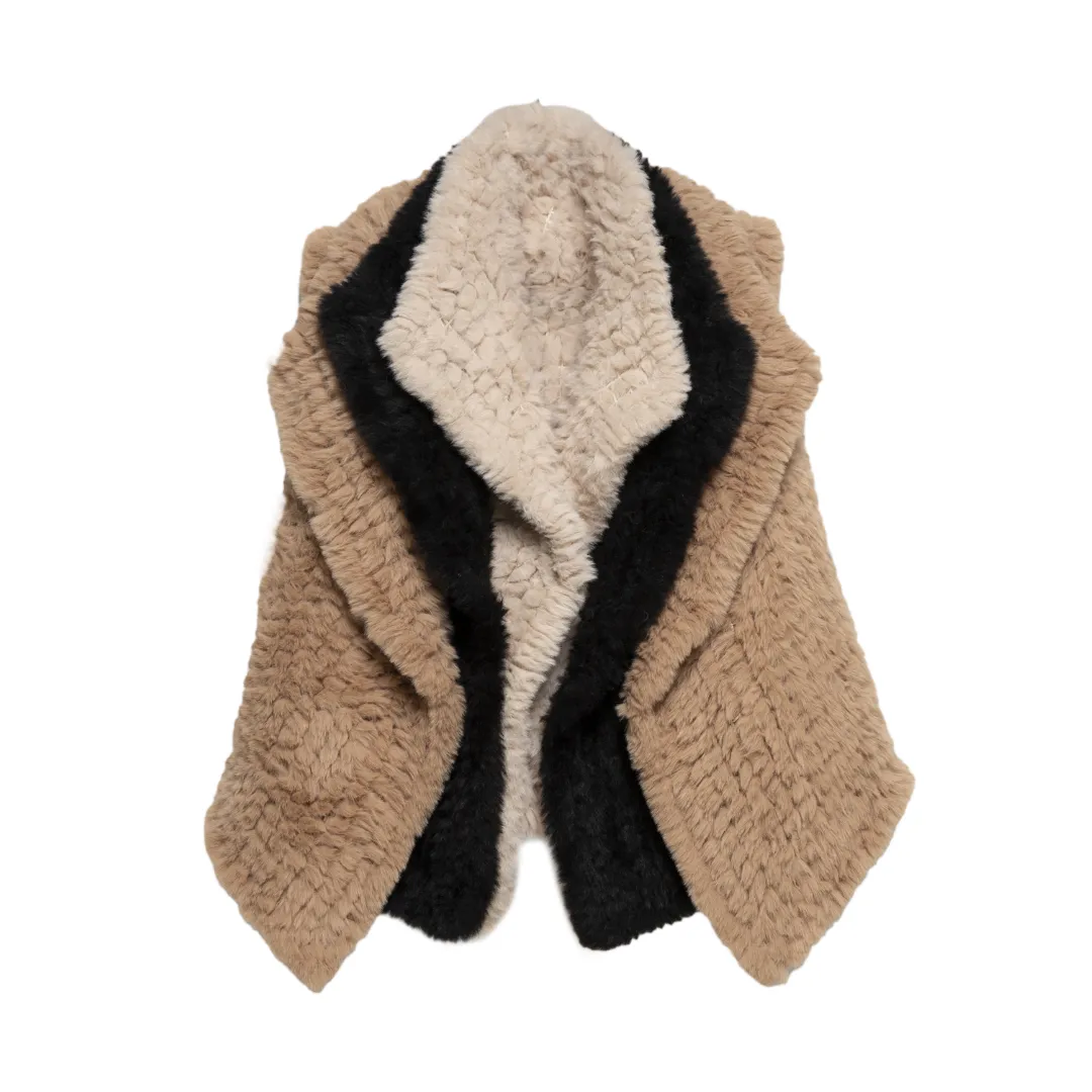 THSP1061: Ivory: Plush Faux Fur Vest