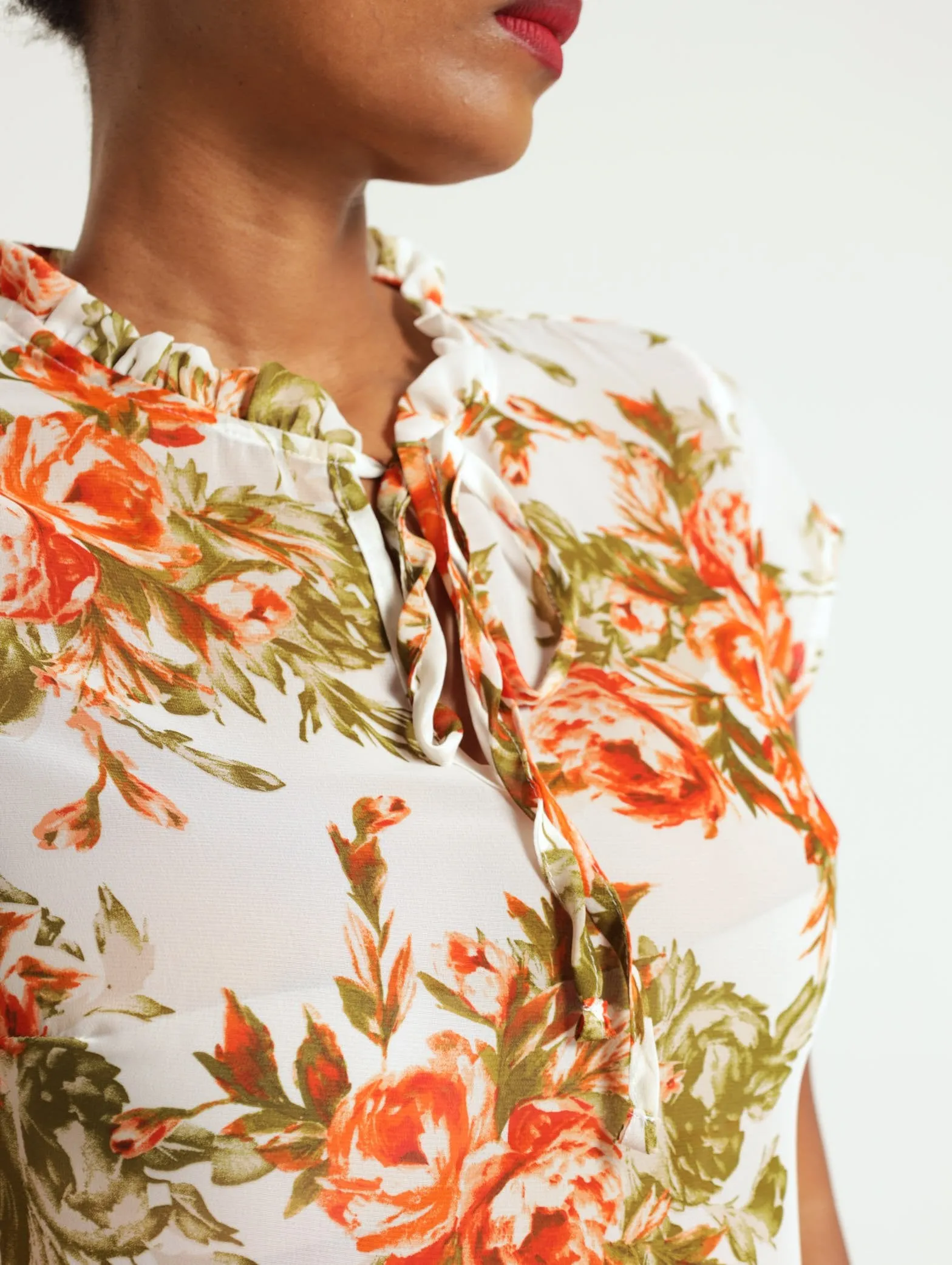 Tie Up Flutter Sleeve Blouse
