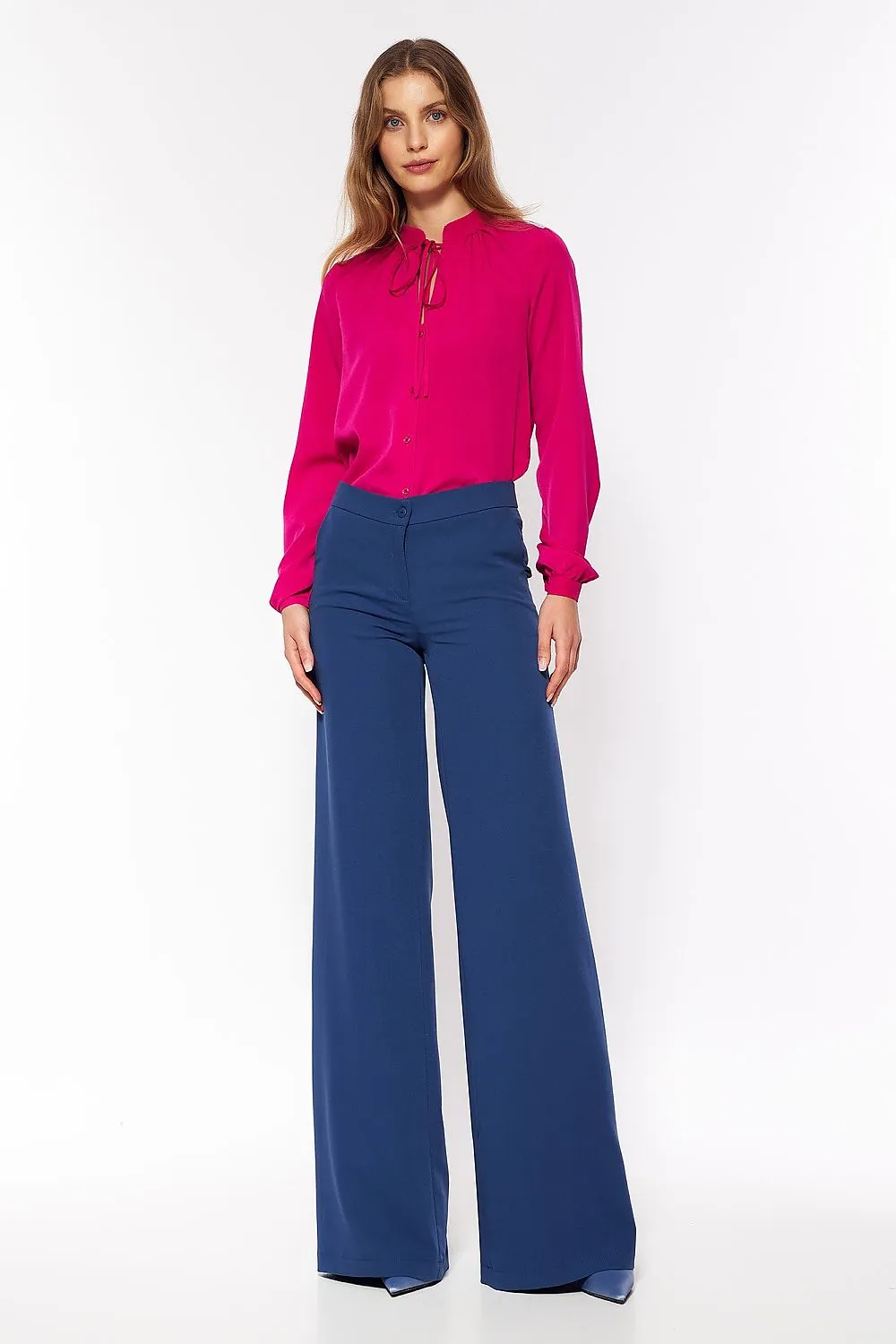 Tied Collar Elegant Fitted Shirt
