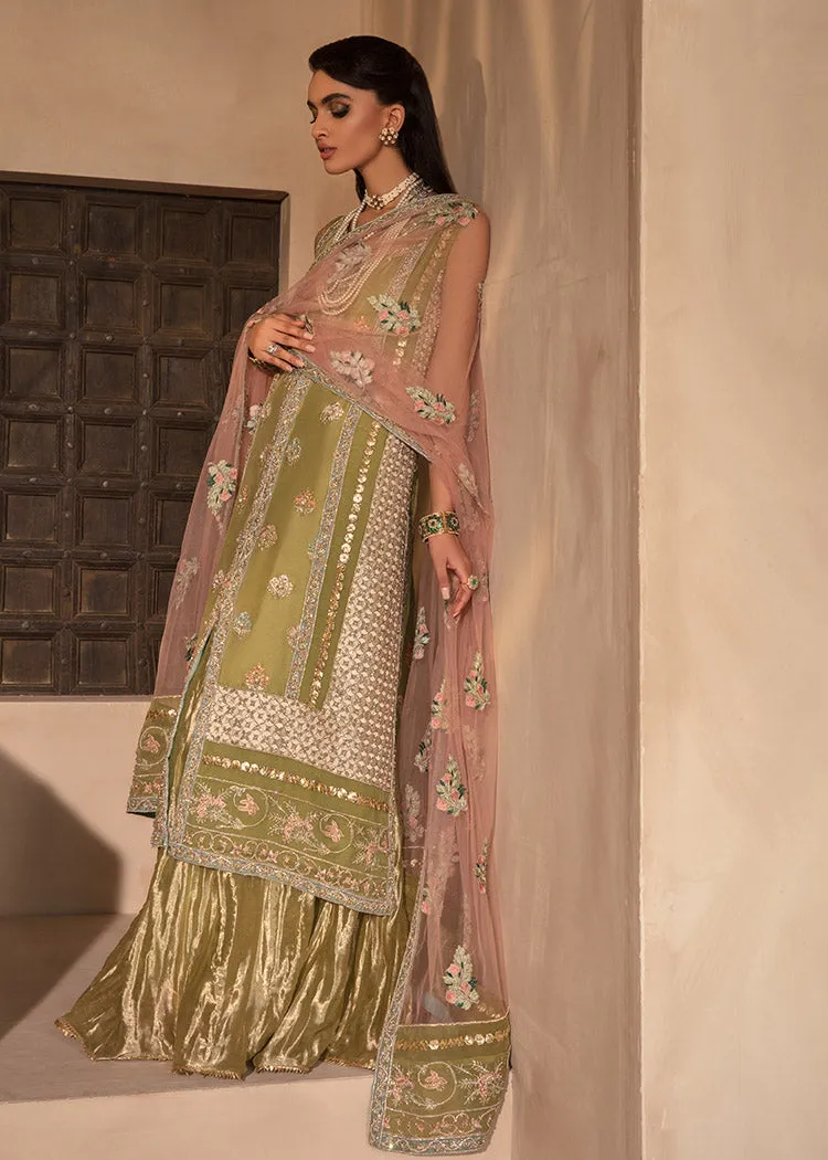 Traditional Pakistani Wedding Gown In Sharara Style