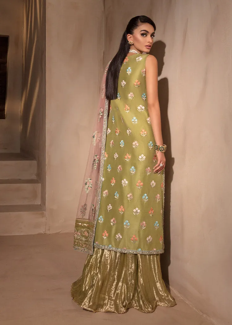 Traditional Pakistani Wedding Gown In Sharara Style
