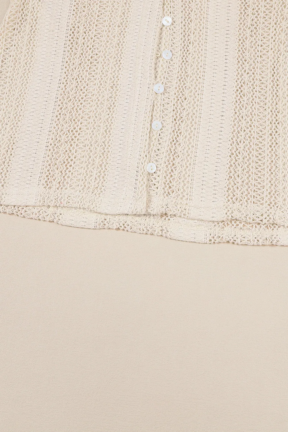 V-Neck Button Up Lace Shirt
