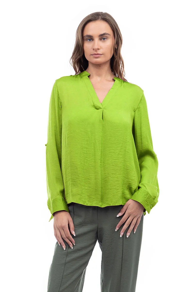 V Neck Collar Band Blouse