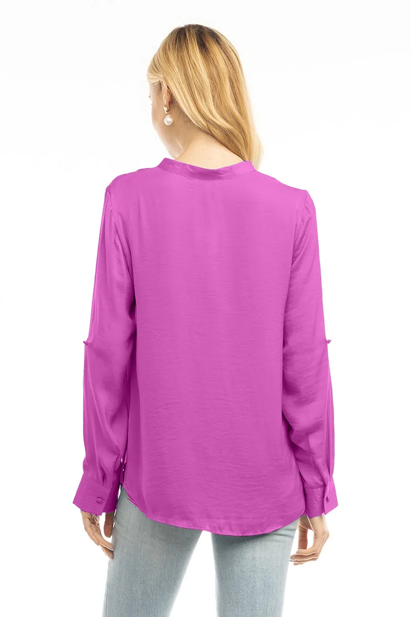 V Neck Collar Band Blouse