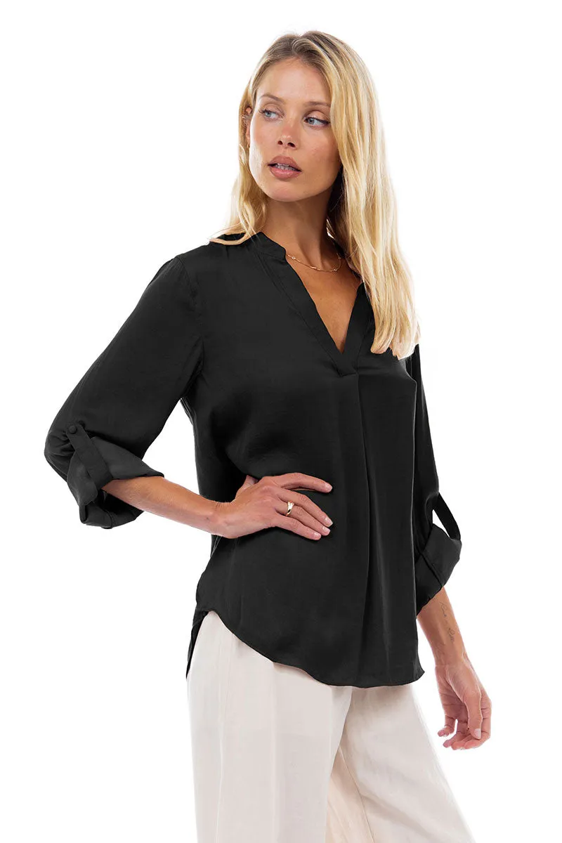 V Neck Collar Band Blouse