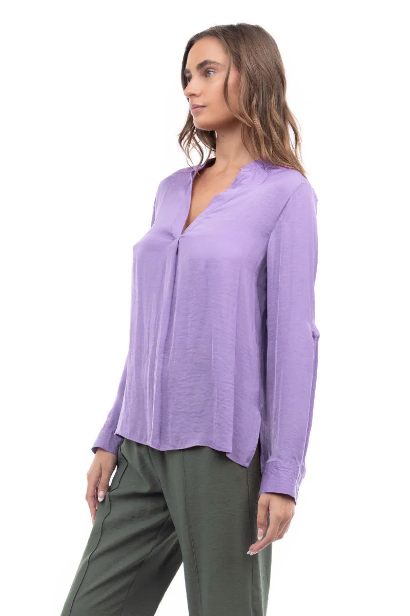V Neck Collar Band Blouse