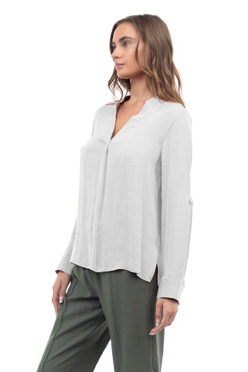 V Neck Collar Band Blouse