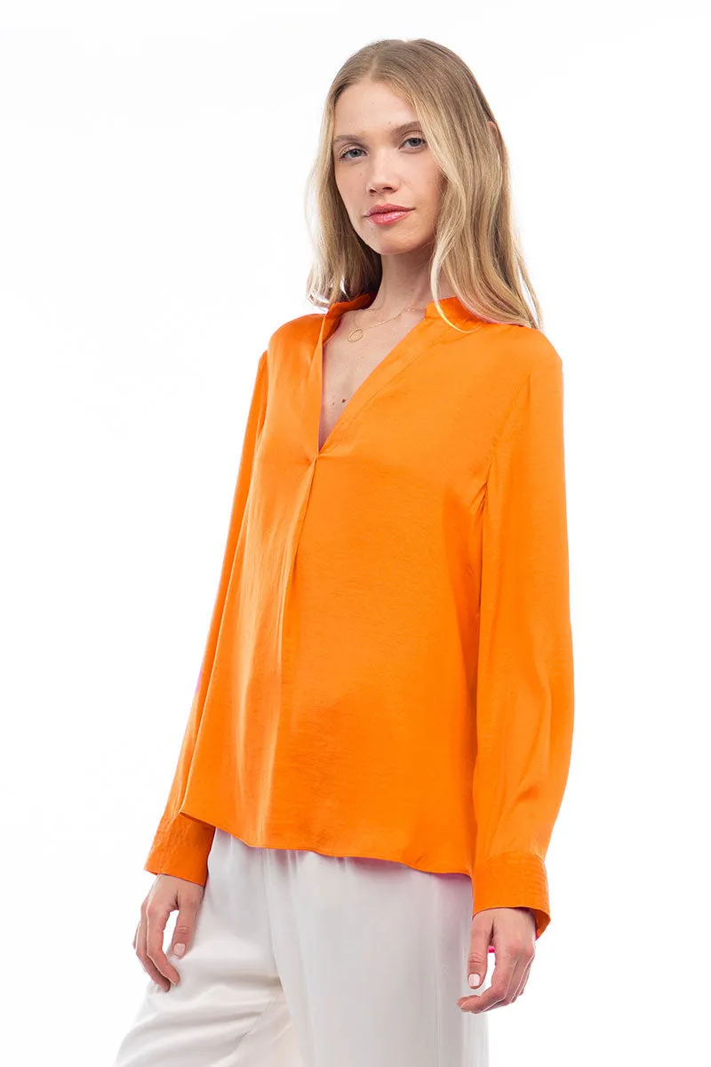 V Neck Collar Band Blouse
