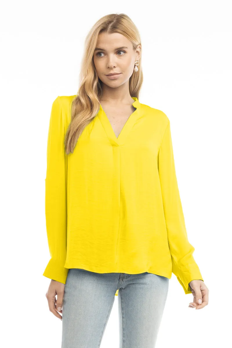 V Neck Collar Band Blouse
