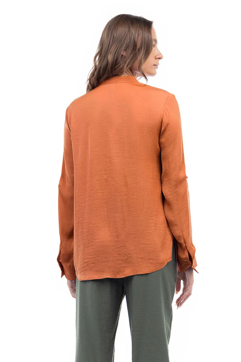V Neck Collar Band Blouse