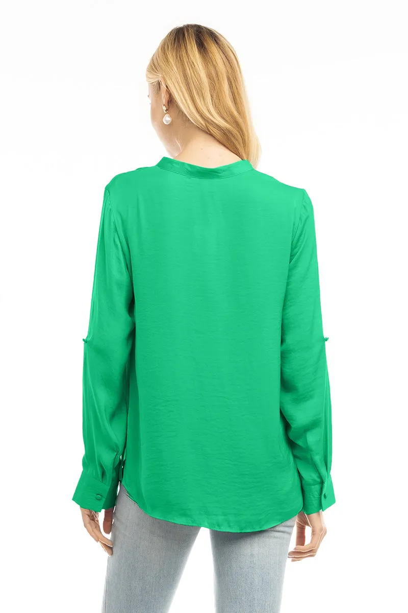 V Neck Collar Band Blouse