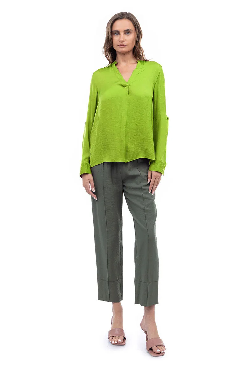 V Neck Collar Band Blouse